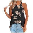 thumbnail image 1 of ALLLIST Summer Tops for Women 2024 Black Sleeveless Floral Cowl Neck Tank Tops Camisole XXXL, 1 of 3