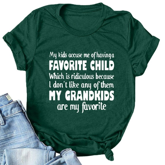 ALLLIST Summer Tops for Women Green Short Sleeve Crew Neck Floral T-Shirts Blouses for Women Dressy Casual