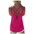 thumbnail image 1 of ALLLIST Summer Tops for Women Pink Scoop Neck Solid Sleeveless Cami Tank Tops Tank Top M, 1 of 6