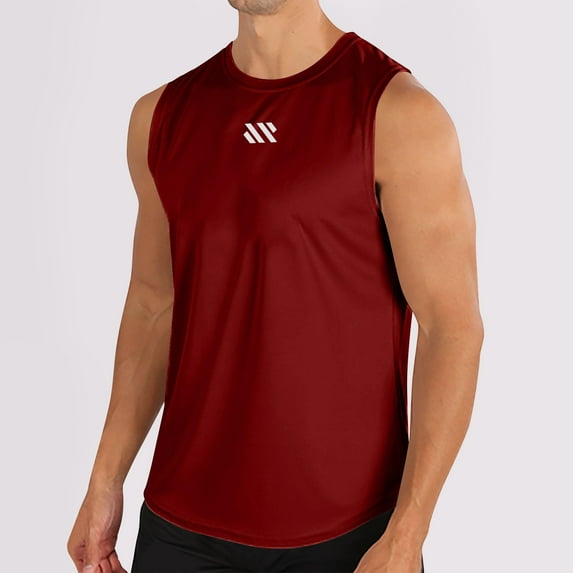 ALLLIST Tank Tops Men Gym Red Workout Pullover Quick Dry Solid Casual Athletic Shirts for Men Size M-3XL
