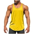 thumbnail image 1 of ALLLIST Tank Tops for Men Big And Tall Cotton Gym Pullover Plain Quick Dry Yellow Casual Sportswear for Men Size S-2XL, 1 of 7