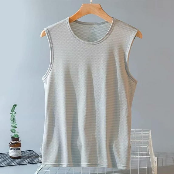 ALLLIST Tank Tops for Men Big And Tall Workout Gym Pullover Breathable Plain Quick Dry Gray Activewear for Men Size M-5XL