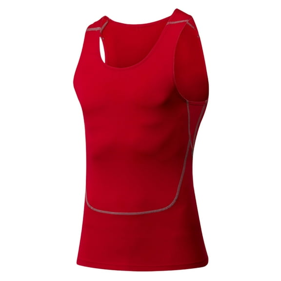 ALLLIST Tank Tops for Men Gym Workout Red Pullover Quick Dry Plain Casual Athletic Shirts for Men Size M-2XL