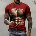 thumbnail image 1 of ALLLIST Tops for Men Trendy Crew Neck Red Short Sleeve Muscle Gift T-Shirts Graphic Loose Printed Tee for Man, 1 of 6