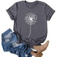 thumbnail image 1 of ALLLIST Tops for Women Crew Neck Short Sleeve Summer T-Shirts Trendy Gray Floral Shirts for Women, 1 of 5
