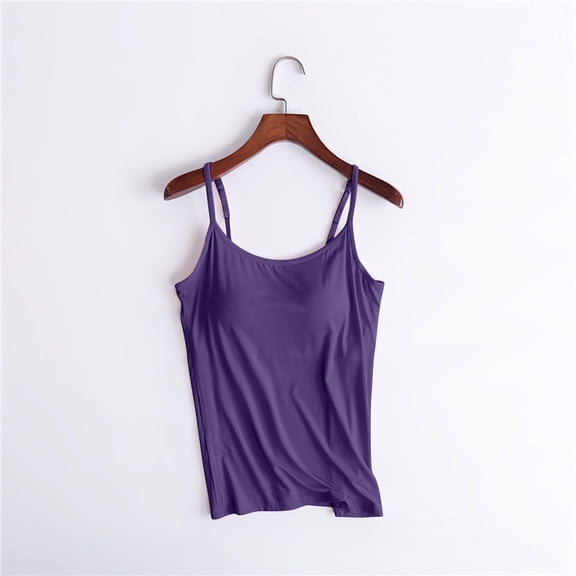 ALLLIST Tops for Women Trendy Purple Cami Solid Sleeveless Scoop Neck Tank Tops Camisole L
