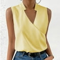 thumbnail image 1 of ALLLIST Tops for Women Trendy Yellow Sleeveless Solid V-Neck Basic Tank Tops Tank Tops S, 1 of 5