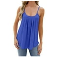 thumbnail image 1 of ALLLIST Trendy Tops for Women 2024 Blue Solid Sleeveless Crew Neck Cami Tank Tops Women's Tank Tops S, 1 of 5
