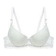 thumbnail image 1 of ALLLIST Underwire Women Bras Lace Push up Underwire White Soft Solid Plunge Ladie Bras Size S-XL, 1 of 4