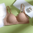 thumbnail image 1 of ALLLIST Unlined Women's Bras Full Coverage Wirefree Training Brown Push up Polka Dot Bralette Women Lingerie Size S-XL, 1 of 5