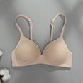 thumbnail image 1 of ALLLIST Unlined Womens Bras Full Coverage Wireless Training Soft Beige Solid T Shirt Bras for Ladies Size S-XL, 1 of 5