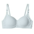 thumbnail image 1 of ALLLIST Unlined Womens Bras Wireless Full Coverage Training Seamless Blue Solid T Shirt Ladie's Bras Size S-XL, 1 of 8