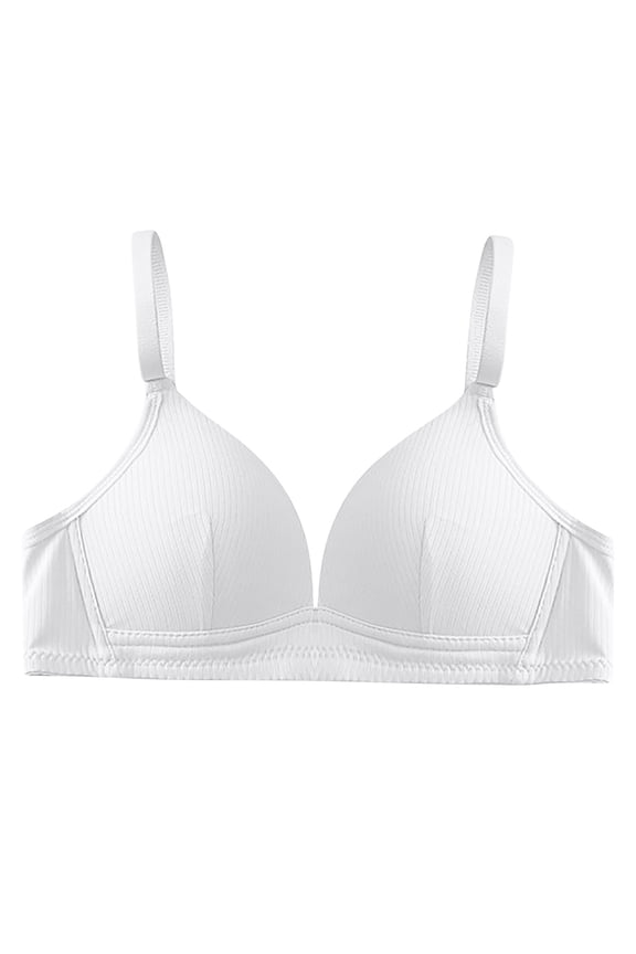 Unlined Womens Bras Wireless Full Coverage Training Soft Plain White T Shirt Ladie Bras Size S-XL