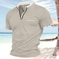 thumbnail image 1 of ALLLIST V-Neck Workout Tops Short Sleeve Yellow Solid Pullover with Pocket T-Shirts Quarter Zip Mans Tees, 1 of 6