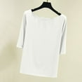 thumbnail image 1 of ALLLIST White Summer Tops Solid Scoop Neck 3/4 Sleeve T-Shirts Womens Shirts Clearance, 1 of 5