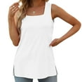 thumbnail image 1 of ALLLIST White Womens Tops Under $10 Solid Sleeveless Square Neckline Casual Tank Tops Women's Tanks & Camis XXL, 1 of 6