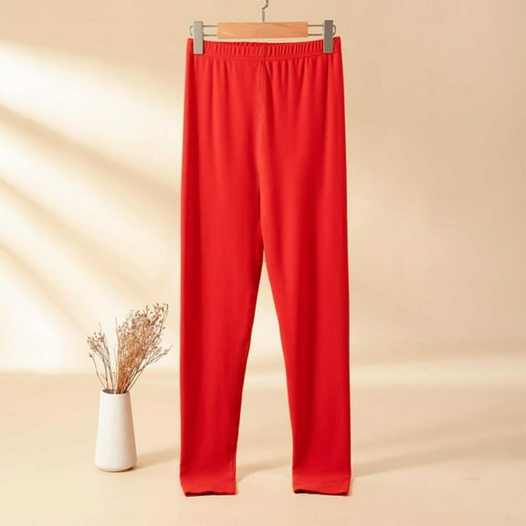 ALLLIST Fleece Ladie Pajamas Plus Size Winter Pants Bottoms Solid Red Soft Home Clothes Womens Loungewear