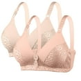 thumbnail image 1 of ALLLIST Wirefree Bras for Women 2 Pack Lace Bralette Soft Solid Plunge Womens Lingerie Size S-XL, 1 of 8