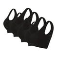 thumbnail image 1 of ALLLIST Wirefree Sports Bras for Ladies Pack 4 Plus Size Underwear Soft Plain Black Ladie's Bras S-5xl, 1 of 3