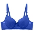 thumbnail image 1 of ALLLIST Wirefree Womens Underwear Push up Lace Bras Solid Blue Soft Balconette Women's Lingerie Size 38, 1 of 2