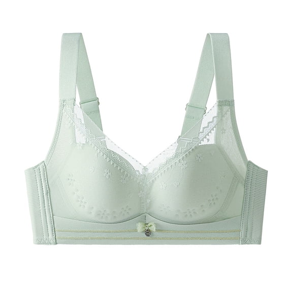 ALLLIST Wireless Lingerie for Women Lace Green Bralette Plian Push up Adaptive Ladies Bras Size XL