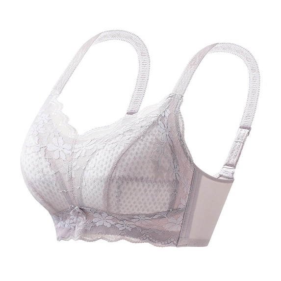 ALLLIST Wireless Lingerie for Women Plus Size Lace Bralette Purple Solid Lift T-Shirt Ladie Bras Size 2XL