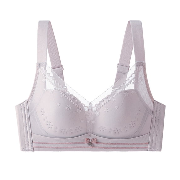 ALLLIST Wireless Underwear for Women Lace Plus Size Bras Push up Purple Solid Adaptive Women's Lingerie Size L