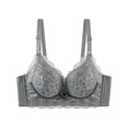 thumbnail image 1 of ALLLIST Women Bras Gray Wireless Push up Bralette Breathable Lace Solid T-Shirt Women's Underwear, 1 of 2