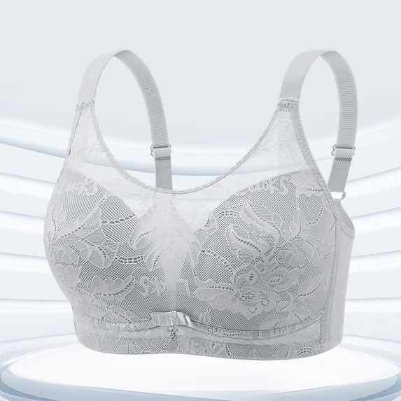 ALLLIST Women Bras No Wire Embroidery Gray Bralette Comfy T Shirt Ladie Bras Size 36-44