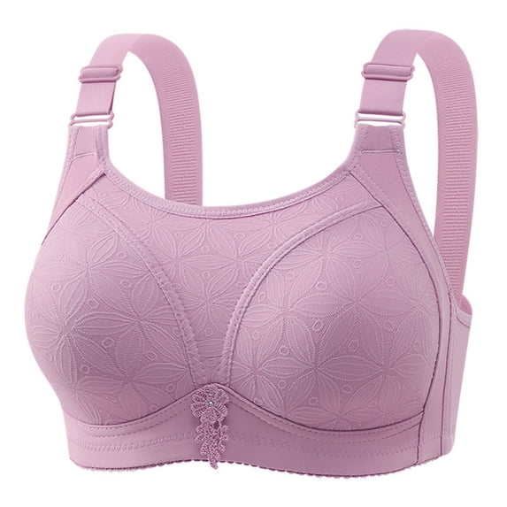 ALLLIST Women Bras Solid Pink No Underwire Bralette Breathable T Shirt Bras for Ladies Size 36-46