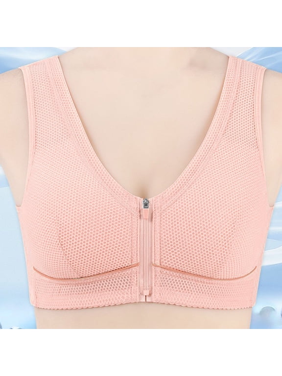 Women Bras Wireless Pink Front Closure Sleep Soft Plain Bralette Ladie Bras Size 36-52