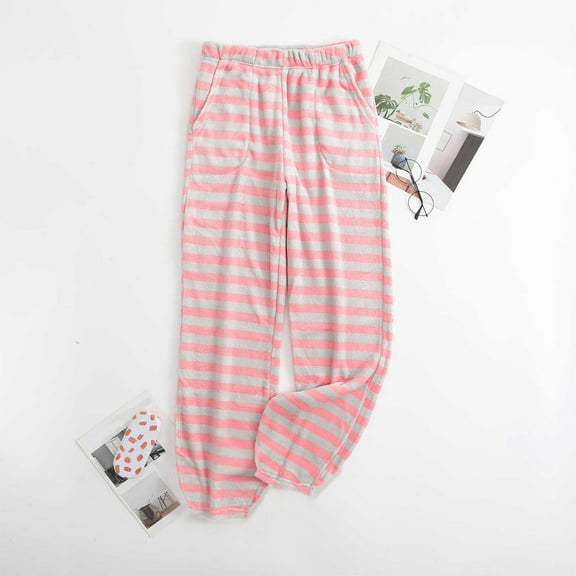 ALLLIST Pants Women's Pajamas Bottoms Pink Casual Striped Home Clothes Womens Loungewear