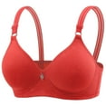 thumbnail image 1 of ALLLIST Women's Bras Plain No Underwire Red Bralette Comfy T Shirt Ladies Bras Size S-2XL, 1 of 5