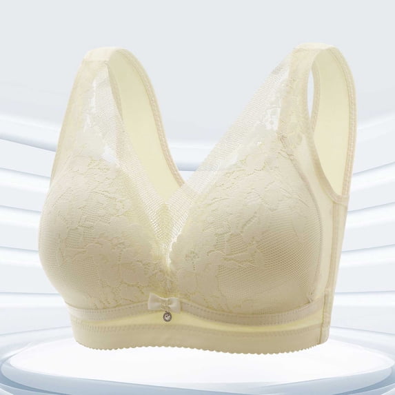 ALLLIST Women's Bras Plain Wireless Yellow Bralette Comfy T Shirt Bras for Ladies Size 36-44