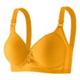 thumbnail image 1 of ALLLIST Women's Bras Solid Wirefree Yellow Bralette Cozy T Shirt Women Lingerie Size 36-44, 1 of 4
