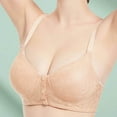 thumbnail image 1 of ALLLIST Women's Bras Wirefree Front Closure Beige Sleep Embroidery Soft T Shirt Womens Lingerie Size S-3XL, 1 of 6