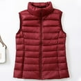 thumbnail image 1 of ALLLIST Women's Jackets Zip up Vests Red Casual Solid Quilted for Women, 1 of 3