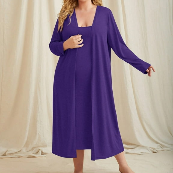 ALLLIST Women's Pajamas Sets Plus Size 2 Piece Loungewear Comfy Purple Solid Sleepwear Womens Loungewear