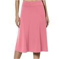 thumbnail image 1 of ALLLIST Women's Skirts Pullover Midi Skirt Summer Solid Pink High Waist A-Line Ladie's Skirts, 1 of 5