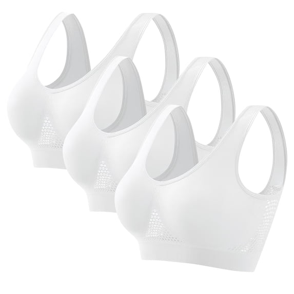 ALLLIST Women's Sports Bras High Impact Pack 3 Padded Bralette Plain Moisture-Wicking Ladie's Underwear