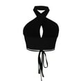 thumbnail image 1 of ALLLIST Women's Sports Bras Plus Size Medium Impact Backless Bralette Plian Comfort Black Crop Top Womens Lingerie Size L, 1 of 3