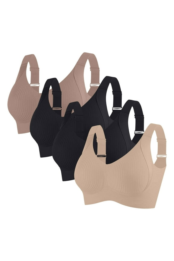 Womens Bras No Underwire Plus Size Plain Bralette Push up Black T Shirt Women's Lingerie Size M-4XL