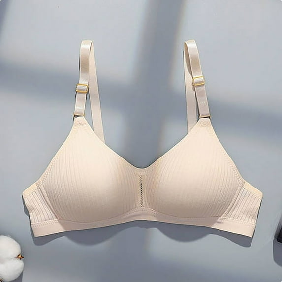 ALLLIST Womens Bras Unlined Wireless Full Coverage Training Plain Comfy Beige T Shirt Women Lingerie Size S-XL