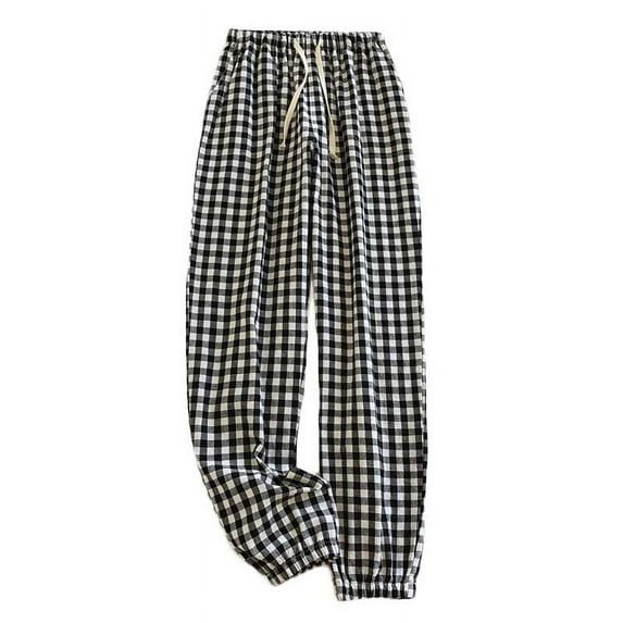 ALLLIST Womens Pajamas Plaid Pants Bottoms Comfortable Black Home Clothes Women Sleepwear