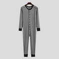 thumbnail image 1 of ALLLIST Womens Pajamas Striped Unisex Adult Onesies Pajamas Long Sleeve Casual Gray Union Suits Ladie's Pajamas, 1 of 9
