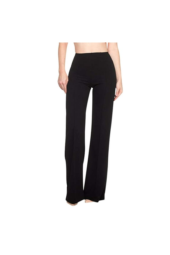 Womens Pants Elastic Waist Knit Pants Black Solid Lounge Pants Ladies Pants