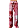 thumbnail image 1 of ALLLIST Womens Pants Wide Leg Loose Fit Joggers Red Tie Dye Knit Pants Ladie Pants, 1 of 3