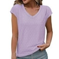 thumbnail image 1 of ALLLIST Womens Spring Tops Purple V-Neck Short Sleeve Solid Tank Tops Camisole M, 1 of 7