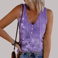 thumbnail image 1 of ALLLIST Womens Summer Tops Purple Sleeveless V-Neck Floral Tank Tops Womens Tank Tops L, 1 of 5