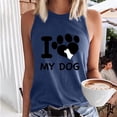 thumbnail image 1 of ALLLIST Womens Tops Clearance Blue Sleeveless Crew Neck Graphic Tank Tops Tank Tops for Women S, 1 of 5